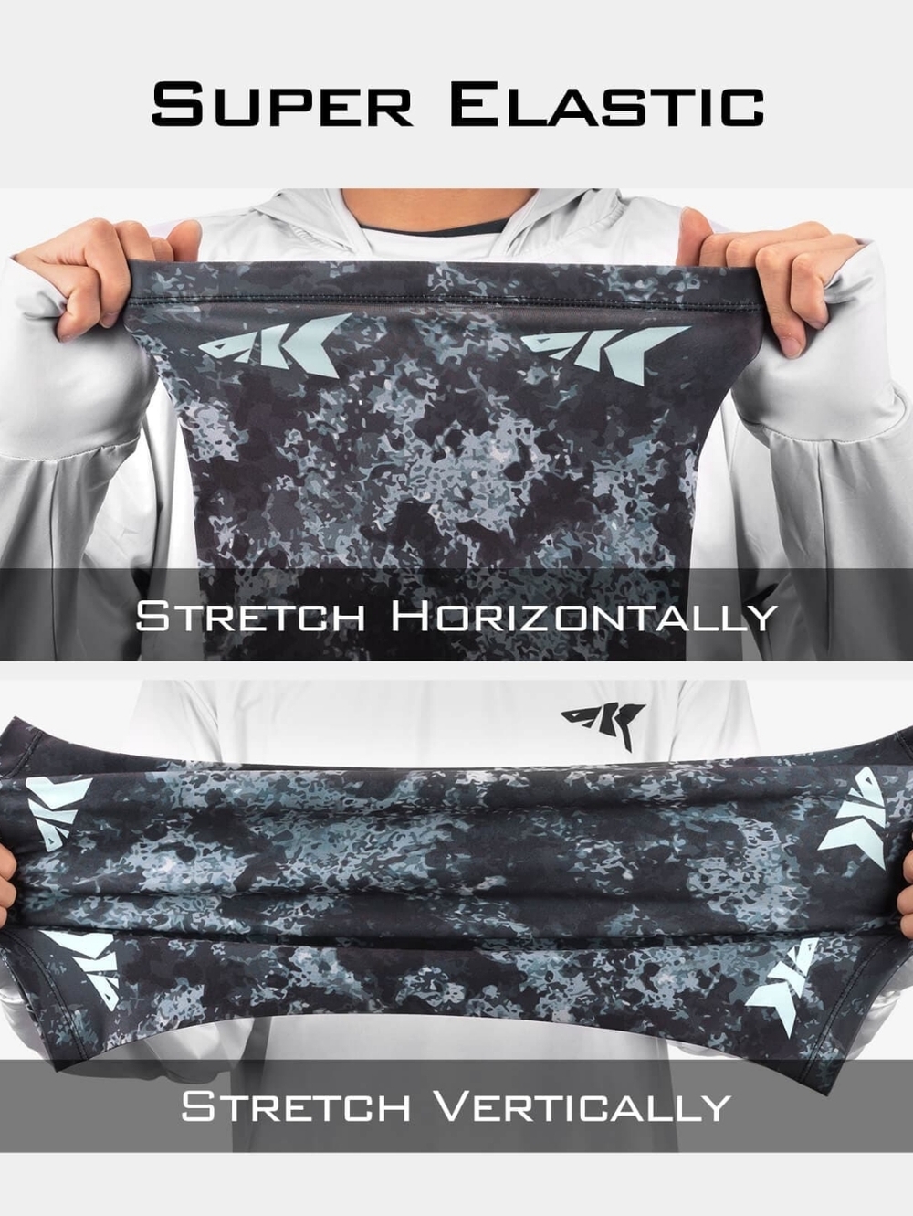 Blue Camo Neck Gaiter with Neon Logo - Picture 4 of 7